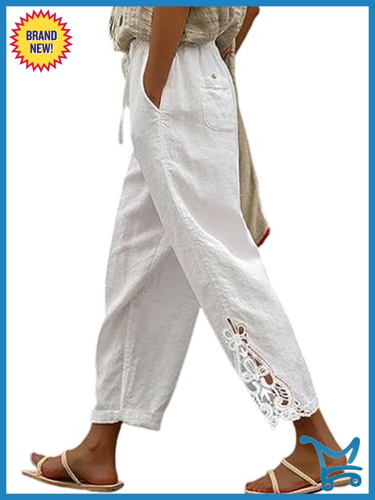 Lightweight Drawstring Elastic Waist Capri Pants With Pockets